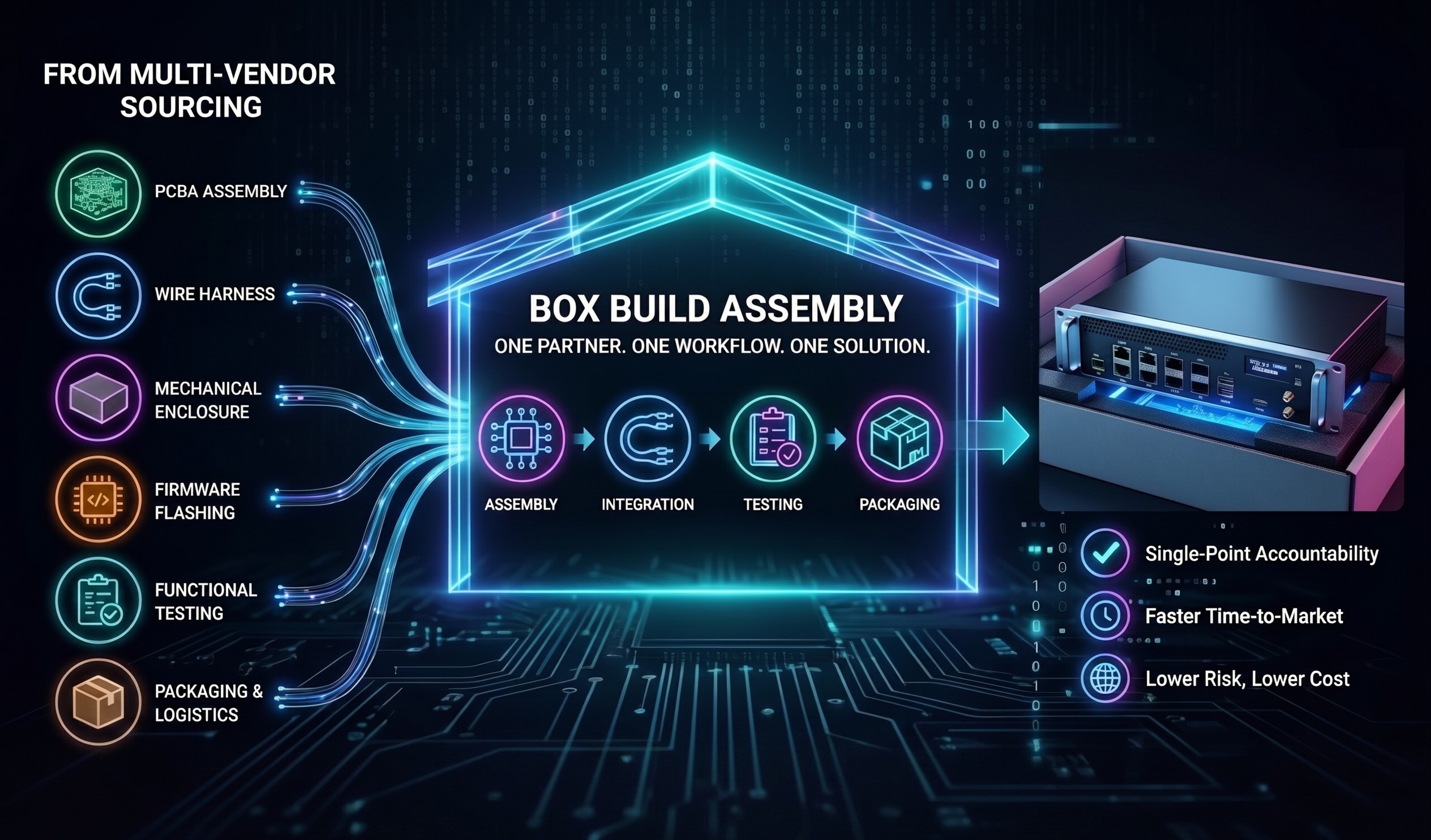 從多頭發包到一站式整合：如何用「整機組裝 (Box Build)」消除硬體量產的隱形成本